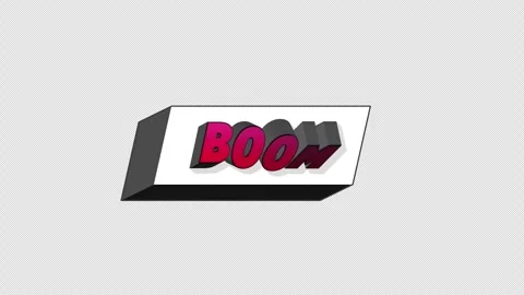 Boom - Comic Book Title Loop On Alpha Background Video stock 308156570
