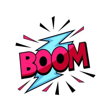 Boom comic bubble graphic exploding sound effect 库存插图
