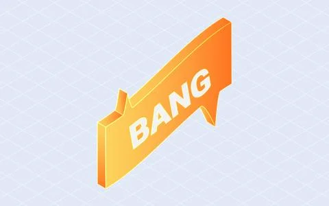 Boom comic bubble speech. 3d isometric vector illustration Stock Illustration