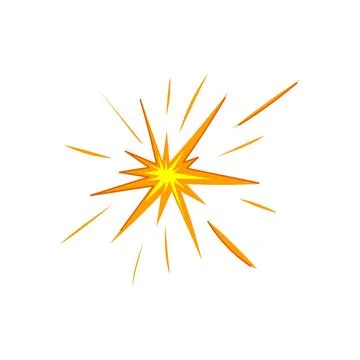 Boom comic cartoon explosion or bursting star effect Stockillustratie