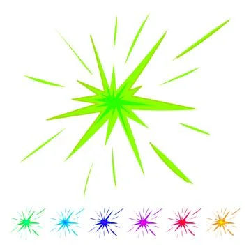 Boom comic cartoon explosion or bursting star effect graphic Stock Illustration