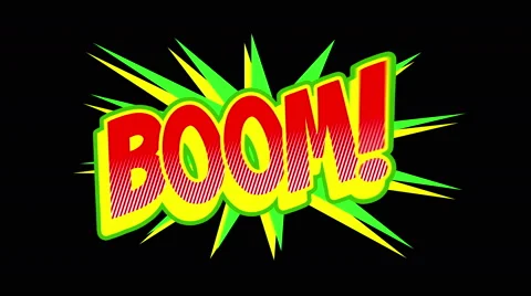 BOOM Comic expresion with matte 库存影片 49007232