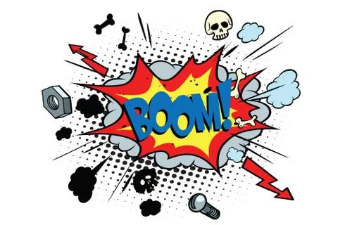 Boom comic pop art bubble Stock Illustration