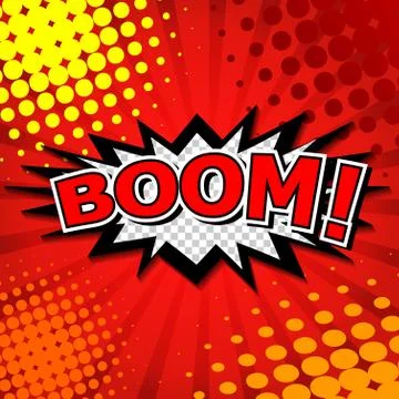 Boom! Comic Speech Bubble, Cartoon Stock Illustration