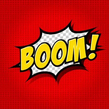 Boom! Comic Speech Bubble, Cartoon Stock Illustration