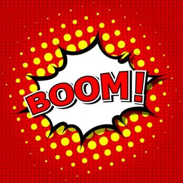 Boom! Comic Speech Bubble, Cartoon Stock Illustration