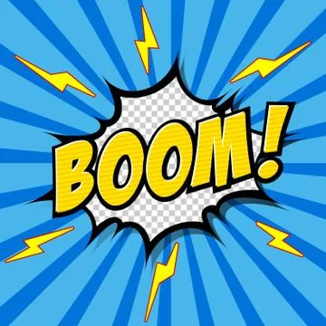 Boom! Comic Speech Bubble, Cartoon Illustrazione stock