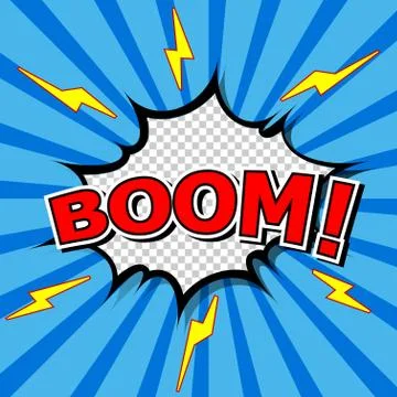 Boom! Comic Speech Bubble, Cartoon Illustrazione stock
