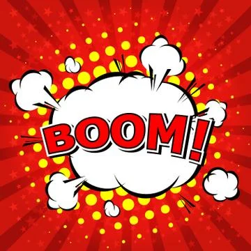 Boom! Comic Speech Bubble, Cartoon Stock Illustration