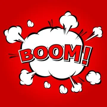 Boom! Comic Speech Bubble, Cartoon Stock Illustration