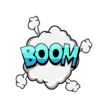 Boom comic speech bubble exploding effect cartoon 库存插图