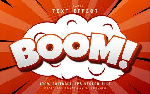 Boom comic style text effect Illustrazione stock