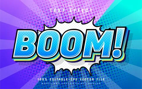 Boom comic style text effect Stock Illustration