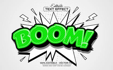Boom comic style text effect editable Stock Illustration