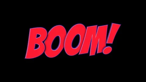 BOOM Comic Text and Speech Balloon Animation, with Alpha Matte, Loop Stock Footage 130047521