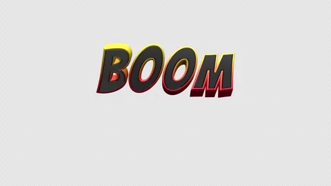 Boom Comic Title Loop On Alpha Video stock 304266361