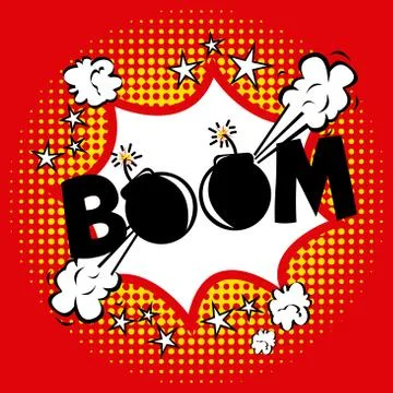 Boom comics icon over dotted background vector illustration Illustrazione stock