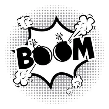 Boom comics icon over dotted background vector illustration Stock Illustration