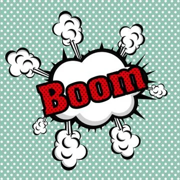 Boom comics icon over dotted background vector illustration Illustrazione stock