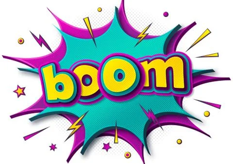 Boom comics poster with speech bubble Stock Illustration