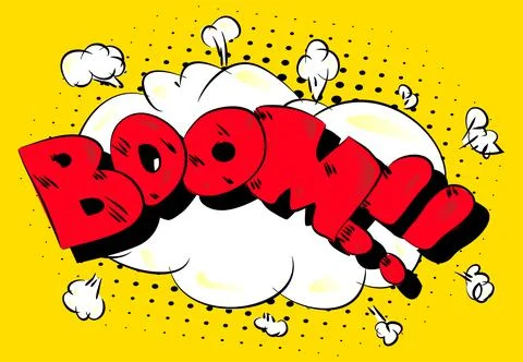 Boom - Comics word. Vector retro abstract comic book speech bubble, wording s Stock Illustration