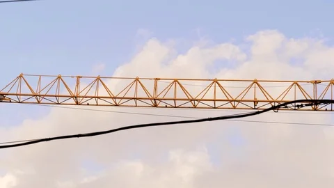 Boom of a construction crane in motion. Stock Footage 117538884