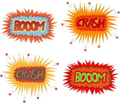 Boom crash Illustrazione stock