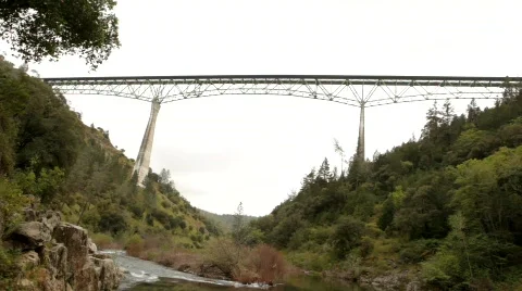 Boom down from Bridge Stock Footage 771296