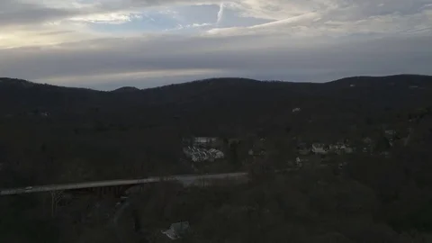 Boom down Mountain town Stock Footage 74088704