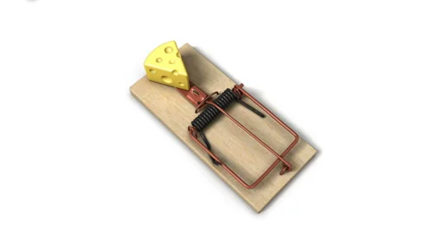 Boom down from single Mouse Trap revealing endless Traps Stock Footage 32629478