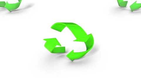 Boom down from a single revealing endless Recycle symbols Stock Footage 27288654