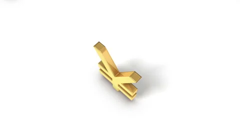 Boom down from single Yen Symbol revealing endless Symbols Stock Footage 40399083