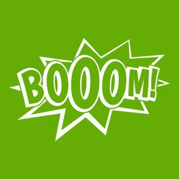 Boom, explosion bubble icon green 스톡 일러스트