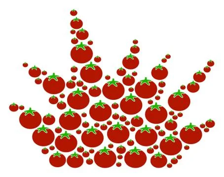 Boom Explosion Collage of Tomato Stock Illustration