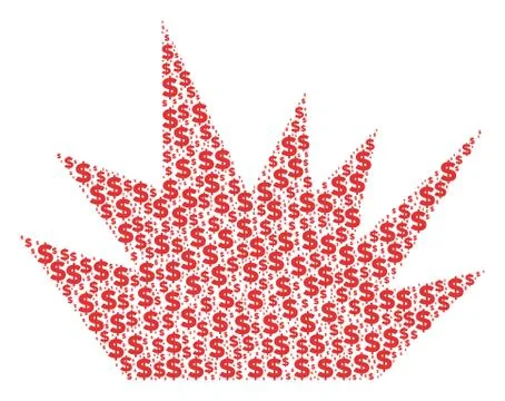 Boom Explosion Composition of Dollar and Dots イラスト素材