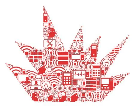 Boom Explosion Composition Icon for BigData and Computing Ilustração Stock