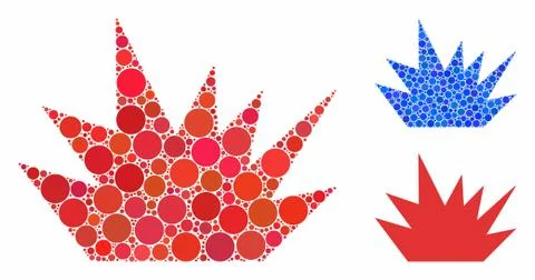 Boom explosion Composition Icon of Spheric Items Illustrazione stock