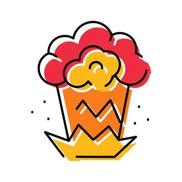 Boom explosion effect creating colorful comic burst cloud Stock Illustration