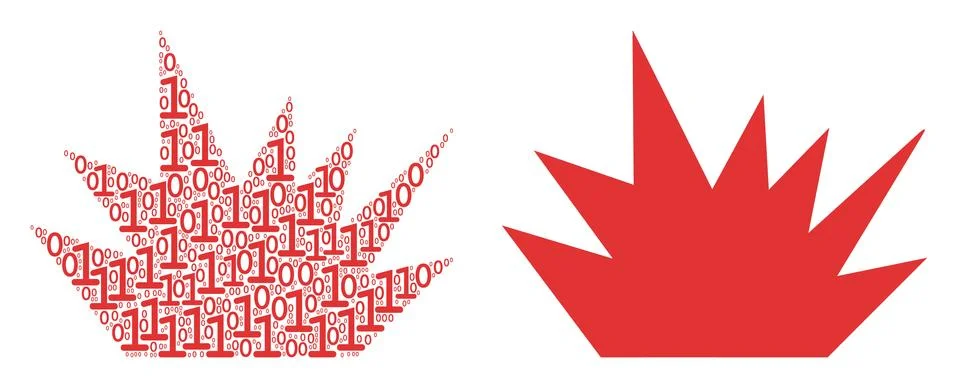 Boom Explosion Mosaic of Binary Digits Illustrazione stock