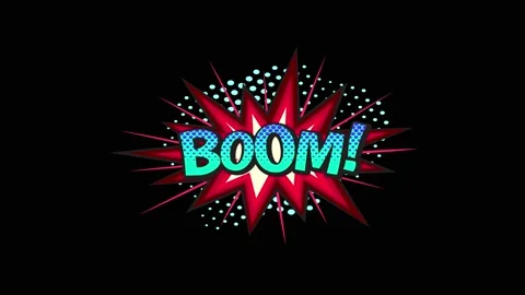 Boom Icon Animation Background Theme Stock Footage 194988189