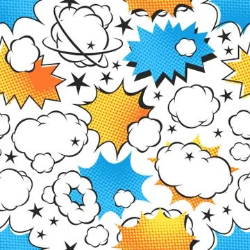 Boom icons seamless pattern explosion Illustrazione stock