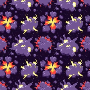 Boom icons seamless pattern explosion Illustrazione stock