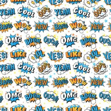 Boom icons seamless pattern explosion Illustrazione stock
