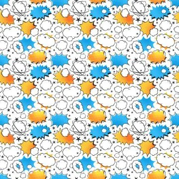 Boom icons seamless pattern explosion Illustrazione stock