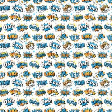 Boom icons seamless pattern explosion 스톡 일러스트