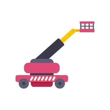 Boom lift elevating platform for construction and industrial work Stock Illustration