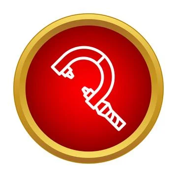 Boom microphone icon on red button Illustrazione stock
