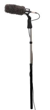 Boom microphone with windshield on pole Photos