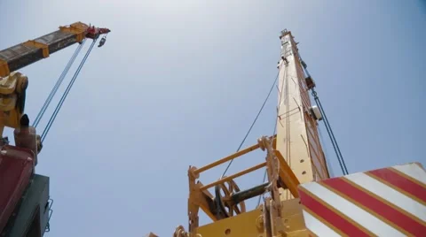 Boom Of Mobile Crane In Work Stock Footage 62081840