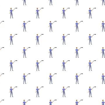 Boom operator holding microphone seamless pattern Stock Illustration